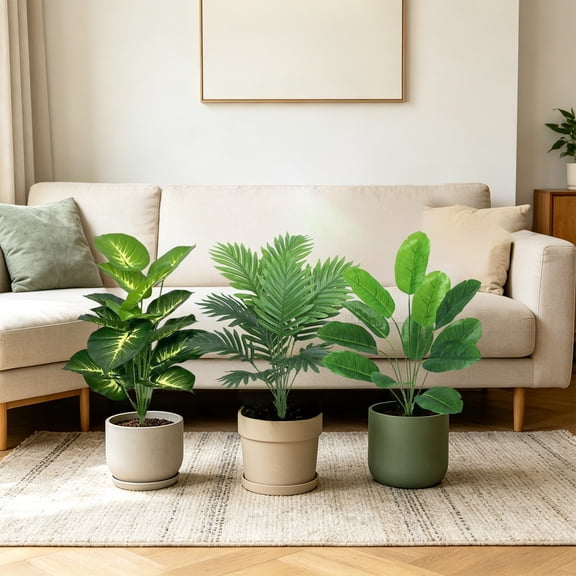 Artificial Flowers Tropical Fall Decorations for Home Green 23.6in Fake Hydrangea Silk Flowers for Decoration Tall Potted Tree for Living Room by Xuniizn