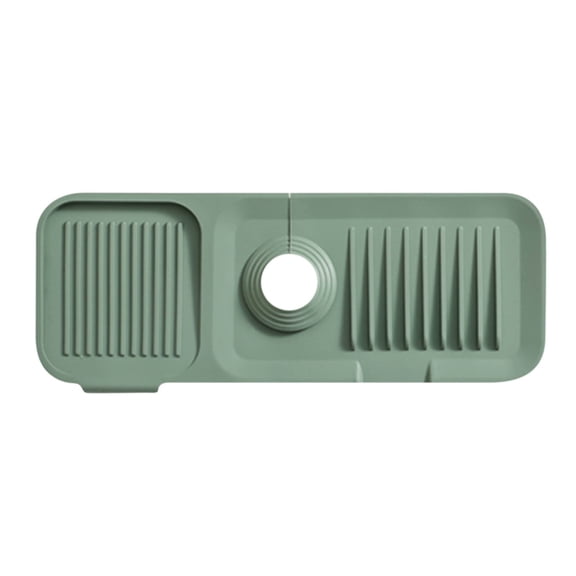 Faucet Drip Mat | Silicone Sink Splash Guard | Thickened Waterproof Pad for Kitchen & Bathroom | 14x37cm Drip Tray with Anti-Skid Design