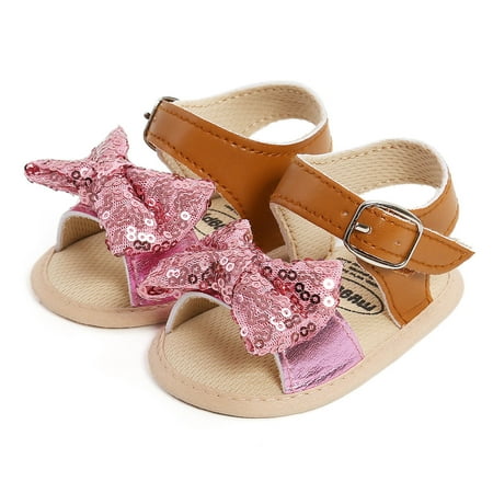 

TRIHIY Toddler Shoes Baby Girls Cute Fashion Cotton Sequins Bow Non-slip Soft Bottom Sandals