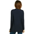 thumbnail image 3 of Women's Long Sleeve Open Front Casual Lightweight Cardigan, Navy L, 1 Pack, 3 of 4
