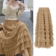 thumbnail image 3 of Falda plisada de tul con volantes multicapa para mujer, de cintura alta maxifalda mullida, vestido de pastel de hadas, Falda larga de tutú para fiesta, verano y primavera, 3 of 5