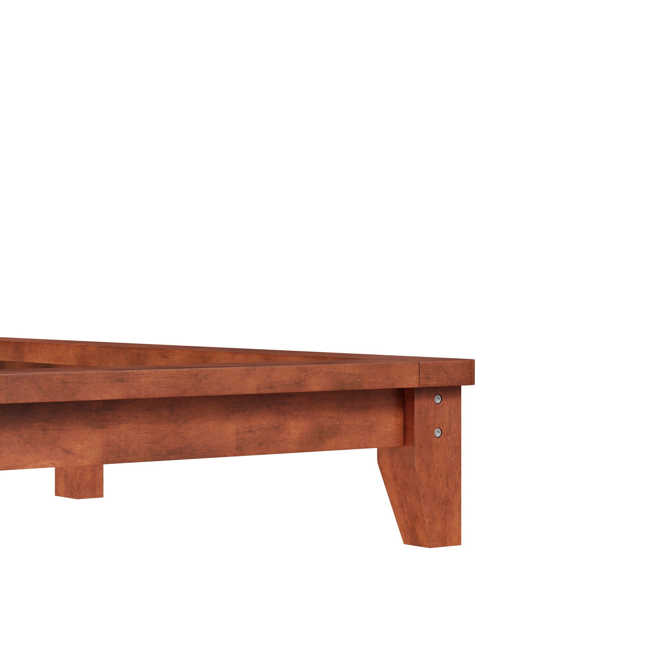 Noble House Hazel Queen Size Pine Wood Platform Bed Frame with Legs and Headboard, Mid-Century Modern Design, Brown