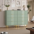 thumbnail image 4 of Commode Cannelée à 4 Tiroirs, Grand Commode Moderne en Bois avec Poignée en Métal, Commode pour Chambre, Salon, Couloir, Vert, 4 of 8