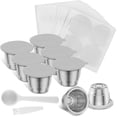thumbnail image 1 of Qenwkxz 6pcs Reusable Espresso Capsules 304 Stainless Steel Refillable Coffee Pods with 200 Aluminum Foils Seals Reusable Coffee Capsule Kit with Brush Spoon for Some Portable Coffee Machines, 1 of 11