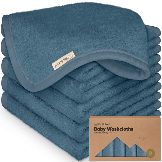 Toallitas de baño para bebé KeaBabies paquete de 6, suaves de bambú 25x25cm