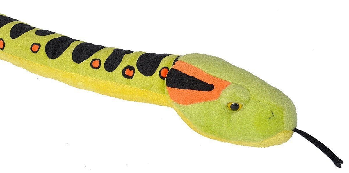 Green Black Dots 54" Plush Rattle Snake Stuffed Animal Toy NEW Wild Republic 