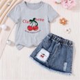thumbnail image 4 of Fnooota Girls Summer Outfit Sets, Fashion 2 Piece Short Sleeve Summer Kids Clothing Sets Gray Size 7-8 T, 4 of 5