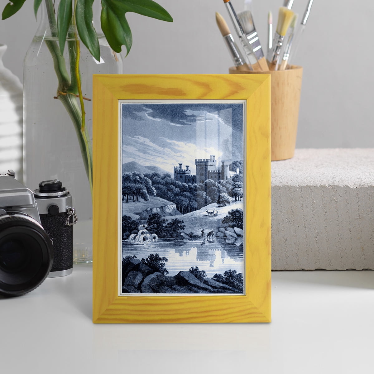 Estate View II -Framed Print w/glass-Sunflower Yellow