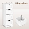thumbnail image 3 of Gymax Bathroom Floor Cabinet Freestanding Narrow Side Storage Organizer w/ 4 Drawers, 3 of 6