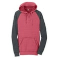 thumbnail image 5 of District Young Mens Lightweight Fleece Raglan Hoodie-2XL (Heathered Red/ Heathered Charcoal), 5 of 6