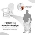 thumbnail image 3 of Gymax 2PCS Folding Adirondack Chair HDPE Patio Lounge Chair w/ Retractable Ottoman White, 3 of 6
