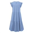 thumbnail image 3 of MesaSe Women‘s Crew Neck Casual Short Sleeve Ruffle-Trim Summer Mini Dresses, 3 of 4