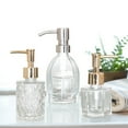 thumbnail image 4 of OOKWE Bathroom Kitchen Glass Soap Dispenser Diamond Lotion Container with Press Pump, 4 of 11