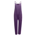 thumbnail image 5 of Dpytoraw Womens Solid Suspenders Casual Pants Jumpsuit Casual Pocket Jumpsuit Purple, 5 of 5