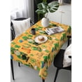 thumbnail image 2 of Saint Patrick's Day Rectangle Tablecloth, Orange Gnomes Hat Boot Rainbow Clovers Waterproof & StainResistant Tablecloth, Washable Oil-proof Table Cover for Dining/Party/Wedding/Buffet 54x108 In, 2 of 9