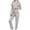 Gray, variant on Women's 3 Piece Pajama Set Short Sleeve Sleepwear Pjs Set Top and Shorts Pants 3PCS Women's Home Casual Pants Tops and Shorts Pajamas Set