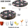 thumbnail image 4 of GZHJMY Christmas Snowman Round Coaster, 4 Pcs Heat Resistant Absorbent Drink Coaster for Kitchen Bar Cafe Decor, 4 of 7