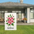 thumbnail image 3 of AMHNF Welcome Spring Summer Home Outdoor Garden Decoration Linen Garden Flag 12x18 inch, 3 of 5