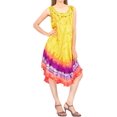 thumbnail image 2 of HAPPY BAY Women's Summer Loose A-Line House Wear Beach Dresses L-XL Yellow, Tie Dye, 2 of 4