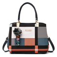 thumbnail image 4 of Plaid Pattern Handbag, Pompom Decor Crossbody Bag, Women's Top Handle Purses For Work, 4 of 5