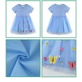 thumbnail image 6 of Girls Dresses Summer Short Sleeve Tulle Butterfly Prints Princess Dress Clothes Flowy Beach Dress,Size 5 Years-6 Years, 6 of 7