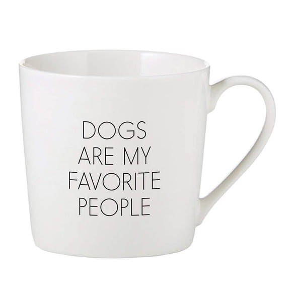 Dogs Are My Favorite People Black White 14 Ounce Ceramic Coffee Mug