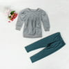 Toddler Kids Girls Outfit Clothes Warm Long Sleeve T-shirt +Long Pants 1Set 100