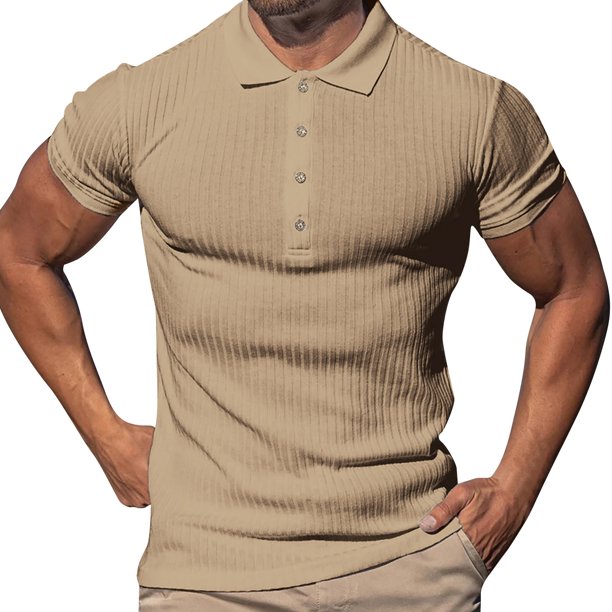 Gibobby Playera Polo Hombre Polo corte clásico de Ajuste Regular, para Hombre(Caqui,M)