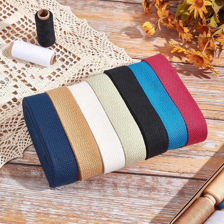 Heavy Cotton Webbing Straps – 1 Inch Wide, 20 Yards Total (2 Rolls) | DIY Bag Handles, Tote Straps, Crafts