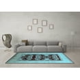 thumbnail image 3 of Ahgly Company Indoor Square Oriental Light Blue Traditional Area Rugs, 3' Square, 3 of 4