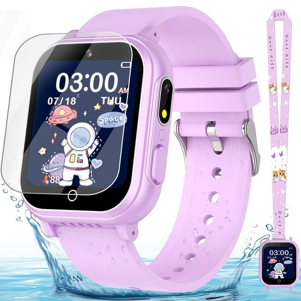 Reloj inteligente Melontti Kids IP67 a prueba de agua para 32 juegos, color morado