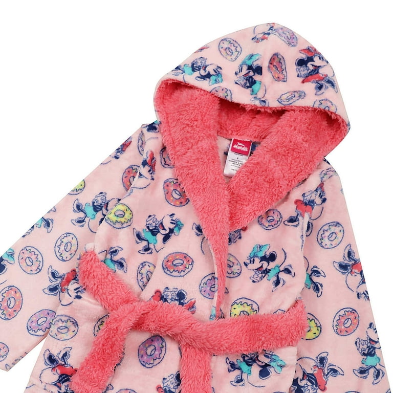 Disney Ladies Dressing Gown, Minnie Mouse Fleece Hooded Robe