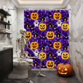 thumbnail image 3 of Shower Curtains for Bathroom-72"x72",Cartoon Pumpkin Castle Candy on Purple Waterproof Bath Curtain Grommet Shower Curtain Set with Hooks, 3 of 9
