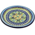 thumbnail image 1 of Polish Pottery 10¼-inch Lunch Plate (Flor-de-lis Theme) Signature UNIKAT Hand Painted in Boleslawiec, Poland + Certificate of Authenticity, 1 of 6