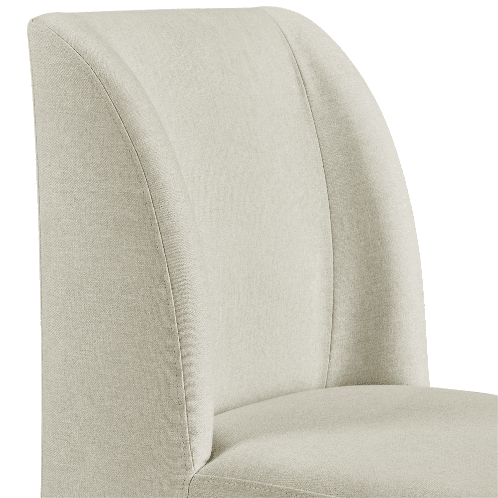 Alden Design 2pcs Modern Upholstered Fabric Dining Chairs for Dining Room, Beige
