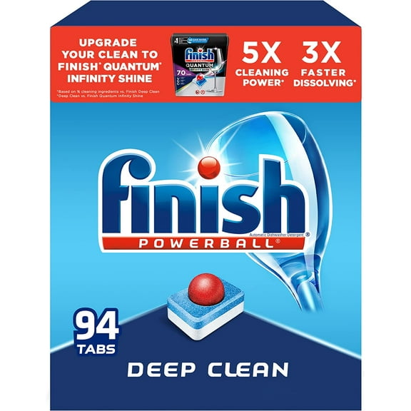 Finish All In 1, Dishwasher Detergent - Powerball - Dishwashing Tablets - Dish Tabs, Fresh Scent, 94 Count Each