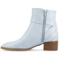 thumbnail image 3 of Journee Womens Elley Stacked Block Heel Square Toe Booties, 3 of 10