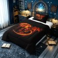 thumbnail image 3 of meiyoeat Orange Fire Dragon Twin Comforter Sets for Boys, Flame Animal Bedding Set, Black Orange, Black Reversible, 2pcs, 1 Comforter and 1 Pillowcase, 3 of 6