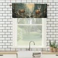 thumbnail image 3 of Deer Kitchen Window Curtain Valance Nature Forest Wildlife Animal Elk Woodland Waterfall Window Treatment for Living Room Bedroom Bathroom 54 by 18 in, 1 Panel, 3 of 6