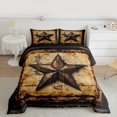thumbnail image 2 of Homewish Texas Stars 3 Pieces Queen Comforter Set for Kids Teens Adults,Black Brown Ultra Soft Bedding Sets,Retro Vintage Bedding Comforter Set Breathable,Breathable Room Decor,Reversible, 2 of 8