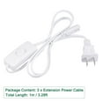 thumbnail image 2 of Unique Bargains T5 T8 LED Tube Power Extension Cable with Switch 3Pin 1M Length White 3Pcs, 2 of 5