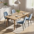 thumbnail image 2 of HOMCOM Dining Chairs Set of 4, Kitchen Chair with Metal Legs, Light Blue, 2 of 10