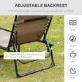 thumbnail image 5 of Outsunny Reclining Chaise Lounge Chair, Sun Lounger, Folding Camping Cot, Adjustable Backrest and Removable Pillow, for Patio, Garden, Beach, Brown, 5 of 9