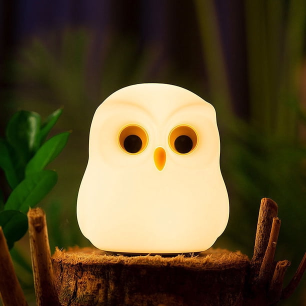Luz nocturna para niños, lámpara de búho, lámpara linda, luz nocturna de 6 colores para habitación de niños, decoración de habitación para niña adolescente, luz de guardería para bebé pequeñ