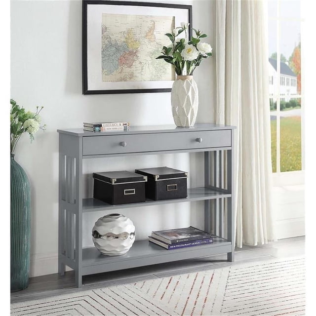 Convenience Concepts Mission Table Console à un Tiroir, Fini Bois Gris