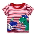 thumbnail image 1 of Chemises Garçons Manches Courtes Été Imprimé Dinosaure Col Rond T-Shirt Rose 2-3 Ans, 1 of 2