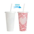 thumbnail image 2 of Creative Water Cup Heart Shape Cup PP Plastic Cup Heart Shape Plastic Transparent Cup 710ml Cold Change Temperature Sensitive Plastic Cup, 2 of 5