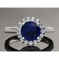 thumbnail image 3 of HeartsAndYou 2.7ct Natural Sapphire Diamond Engage Ring Bridal Set Halo 14k SOLID White Gold, 3 of 9