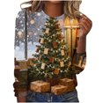 thumbnail image 2 of Craaazy Christmas Shirts Womens Round Neck Long Sleeve Christmas Printed Shirts Gifts, 2 of 4