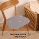 thumbnail image 4 of Cojín de asiento suave y cómodo, cojín duradero para silla de color sólido con lazos, cojín de asiento de algodón para cocina, 4 of 5